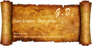 Geringer Dorina névjegykártya